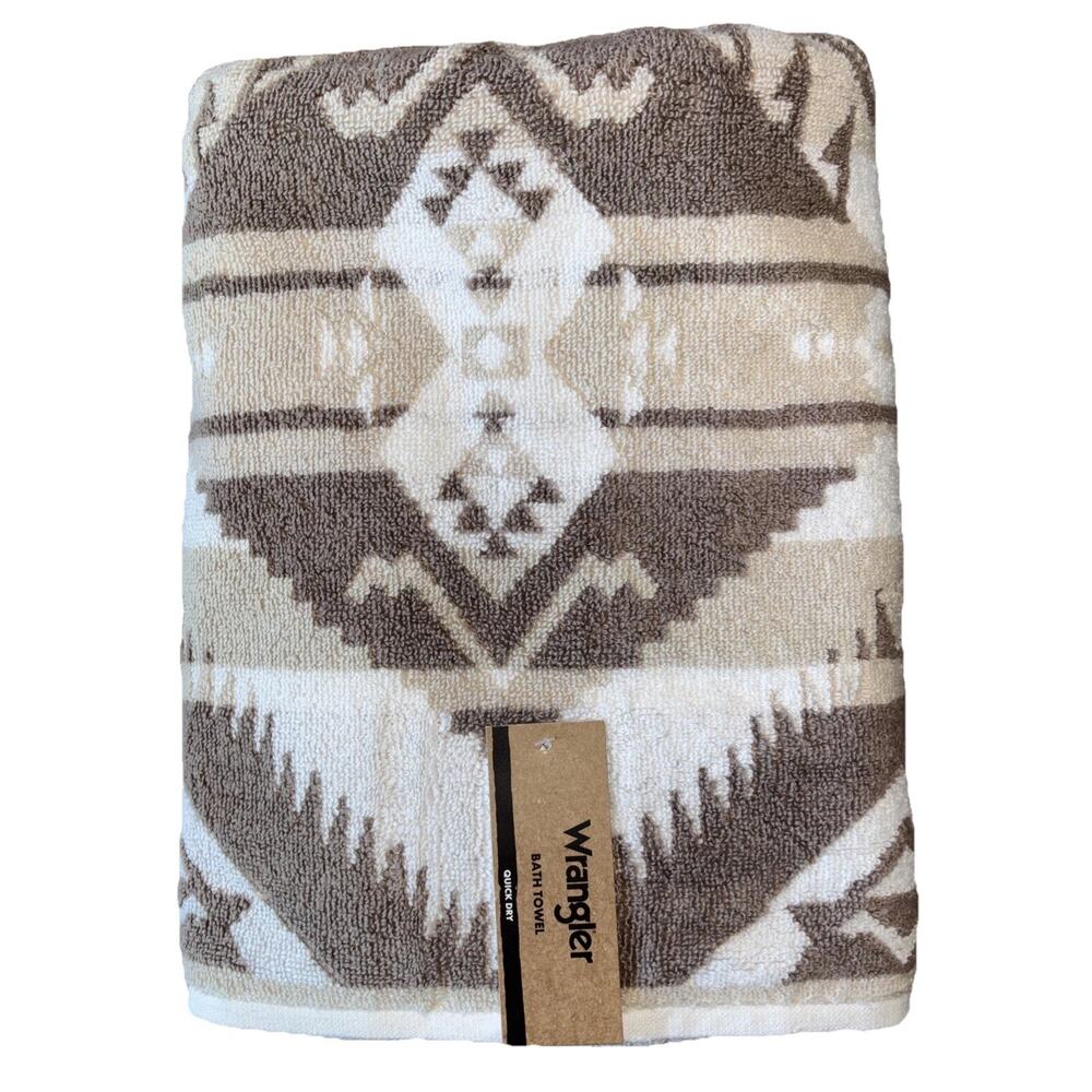 Wrangler Cowboy Jesse Brown Aztec Cowboy Western Southwestern Bath Towel NEW